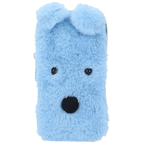 Depesche 11995 TOPModel Iceworld - Handytasche zum Umhängen in Hellblau mit Plüsch-Fell, Smartphone Tasche mit Eisbären-Gesicht, Ohren und einer Trage-Schlaufe von Depesche