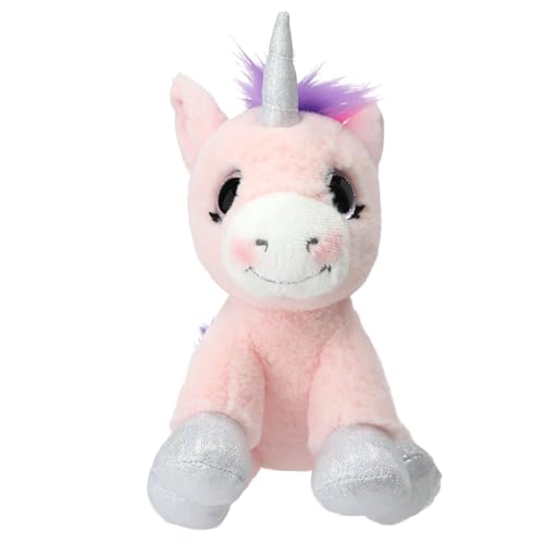 Depesche 12278 Ylvi - Kuscheltier Einhorn in Rosa, mit Regenbogen Mähne, ca. 21 cm großes Plüschtier mit Glitzer und Silber-Akzenten Depesche 12278 Ylvi - Kuscheltier Einhorn in Rosa, mit Regenbogen Mähne, ca. 21 cm großes Plüschtier mit Glitzer und Silber-Akzenten von Depesche
