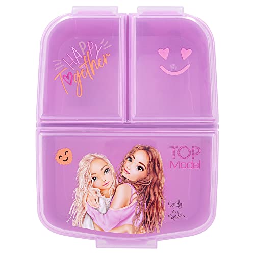 Depesche 12289 TOPModel Happy Together - Brotdose in Lila mit 3 Fächern und separaten Klapp-Verschlüssen, Lunchbox mit Model-Motiv und Smileys Depesche 12289 TOPModel Happy Together - Brotdose in Lila mit 3 Fächern und separaten Klapp-Verschlüssen, Lunchbox mit Model-Motiv und Smileys von Depesche