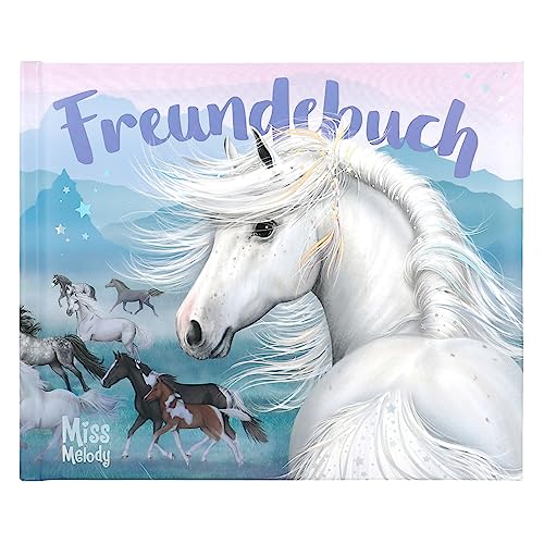 Depesche 12398 Miss Melody - Freundebuch in Blau mit Pferde-Design, Freundschaftsbuch mit wattiertem Cover und 108 Seiten zum Eintragen für deine Freunde Depesche 12398 Miss Melody - Freundebuch in Blau mit Pferde-Design, Freundschaftsbuch mit wattiertem Cover und 108 Seiten zum Eintragen für deine Freunde von Depesche