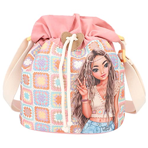 Depesche 12416 TOPModel Hippie Heart - Beuteltasche mit buntem Muster und Model-Motiv, Tasche mit verstellbarem Tragegurt und Schnürr-Verschluss, Mehrfarbig Depesche 12416 TOPModel Hippie Heart - Beuteltasche mit buntem Muster und Model-Motiv, Tasche mit verstellbarem Tragegurt und Schnürr-Verschluss, Mehrfarbig von Depesche