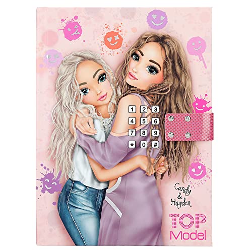 Depesche 12421 TOPModel Happy Together - Tagebuch mit Zahlen-Code und Sound, rosa Buch mit Model-Motiv und 80 linierten, bunt illustrierten Seiten von Depesche