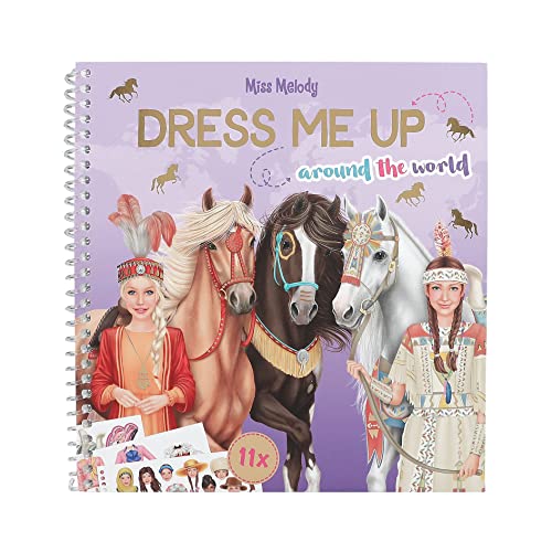Depesche 12431 Miss Melody Dress Me Up Around The World - Stickerbuch mit 24 Seiten zum Gestalten von Pferde-Motiven, inkl. 11 Stickerbogen von Depesche