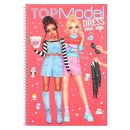 Depesche 12433 TOPModel Cutie Star - Dress Me Up Stickerbuch mit 24 Seiten zum Gestalten schicker Outfits, Malheft mit 7 Stickerbogen, Black von Depesche