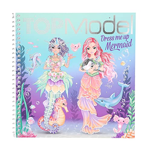 Depesche 12438 TOPModel Mermaid Dress Me Up - Stickerbuch mit 24 Seiten zum Gestalten von Meerjungfrauen-Motiven, inkl. 11 Stickerbogen, 18 x 17.5 x 1.2 cm von Depesche