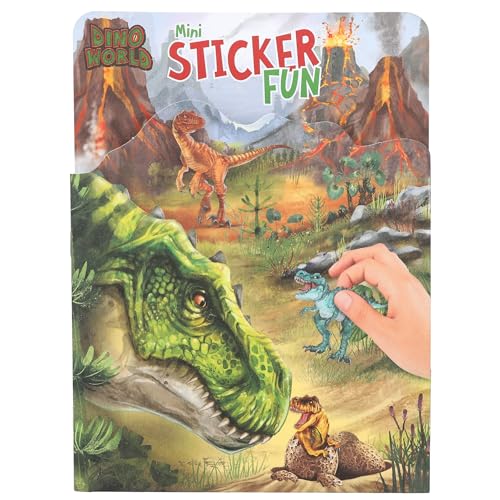 Depesche 12467 Dino World Mini Sticker Fun - Stickerbuch mit 12 Hintergrundseiten zum Selbstgestalten, inklusive 6 Bogen Aufkleber von Depesche
