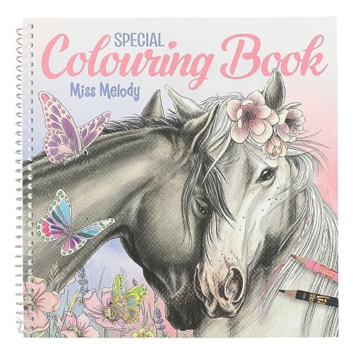 Depesche 12469 Miss Melody - Malbuch Special, mit 20 traumhaften Pferde Motiven, zum malen mit Stiften oder zarten Wasserfarben von Depesche