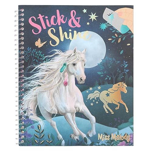 Depesche 12471 Miss Melody - Malbuch Stick & Shine, 24 Seiten mit tollen Pferde Motiven, zum ausmalen und gestalten von Depesche