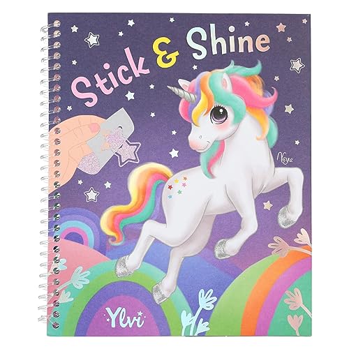 Depesche 12472 Ylvi - Malbuch Stick & Shine, 24 Seiten mit tollen Einhorn Motiven und magischen Wesen, zum ausmalen und gestalten von Depesche