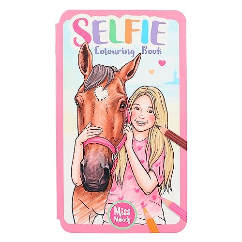 Depesche 12490 Miss Melody - Selfie Malbuch mit lustigen Pferde Motiven, 30 Seiten, Ausmalbuch inkl. Sticker von Depesche