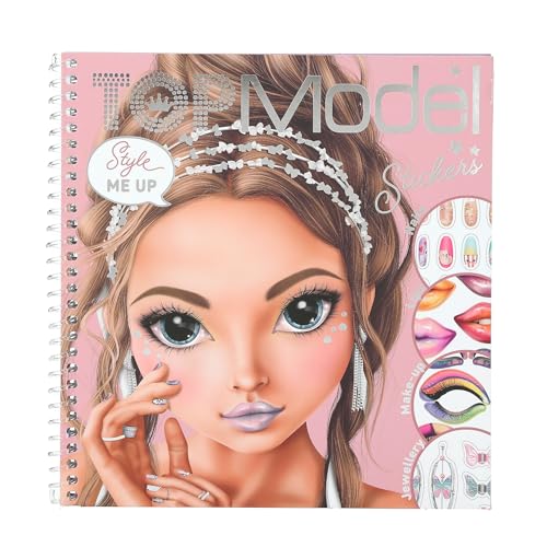 Depesche 12723 TOPModel Glitter Queen Dress me up Face - Stickerbuch mit 24 Seiten zum Gestalten schöner Looks, Malheft mit 7 Stickerbogen von Depesche