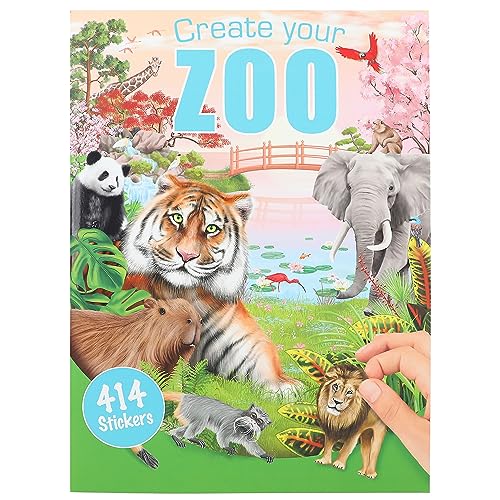 Depesche 12753 Sticker-Album "Create your Zoo", Sticker-Heft mit coolen Motiven und 3 Doppelseiten Aufklebern, ca. 22 x 30 x 0,5 cm von Depesche