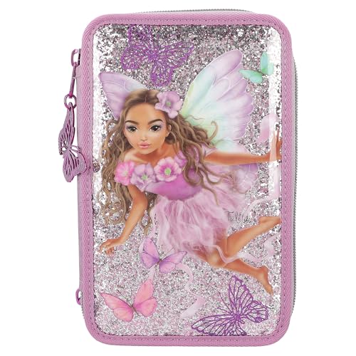Depesche 12775 TOPModel Fairy Love - Gefüllte 3-Fach Federtasche in Mauve mit Model-Motiv und Schmetterlingen, Federmäppchen mit Buntstiften, Lineal uvm. Depesche 12775 TOPModel Fairy Love - Gefüllte 3-Fach Federtasche in Mauve mit Model-Motiv und Schmetterlingen, Federmäppchen mit Buntstiften, Lineal uvm. von Depesche