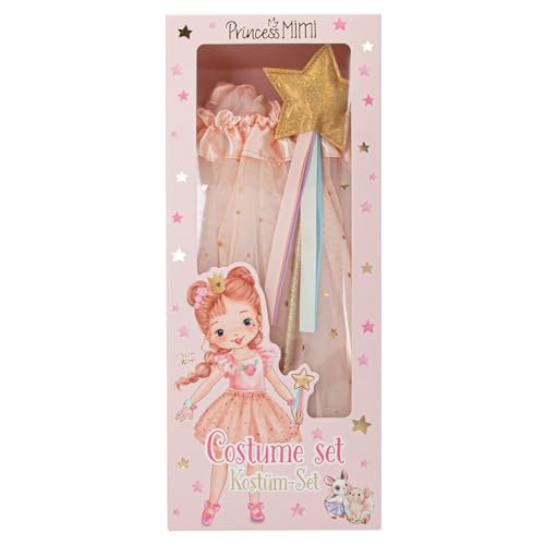 Depesche 12797 Princess Mimi - Kostüm-Set aus Tüllrock und Zauberstab, in Rosa und mit Glitzer, mit Gummizug für die Größen 104 - 122 cm von Depesche