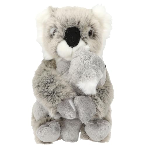 Depesche 12799 TOPModel Wild - Plüschtier Koala Mama und Baby, mit weichem Fell in Grau und Klettverschluss an den Händen des großen Kuscheltiers von Depesche
