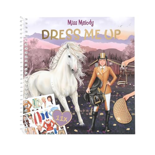 Depesche 12863 Miss Melody Dress me up - Stickerbuch mit 24 Seiten zum Gestalten schicker Outfits, Malheft mit 11 Stickerbogen von Depesche