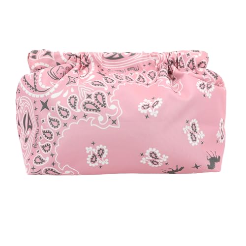 Depesche 12872 Miss Melody Bandana - Kosmetiktasche in Rosa und mit Bandana-Muster, Täschchen mit Spangenverschluss von Depesche