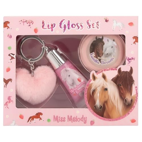 Depesche 12941 Miss Melody - Lipgloss Set im Pferde Design für Kinder, 2 Glosse mit fruchtigen Düften, inkl. Plüsch Anhänger, Pink Depesche 12941 Miss Melody - Lipgloss Set im Pferde Design für Kinder, 2 Glosse mit fruchtigen Düften, inkl. Plüsch Anhänger, Pink von Depesche