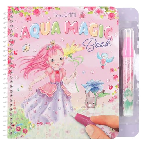 Depesche 12946 Princess Mimi - Aqua Magic Malbuch mit versteckten Prinzessinnen-Motiven, Kreativbuch mit 5 wiederbemalbaren Seiten und einem Wasserstift von Depesche