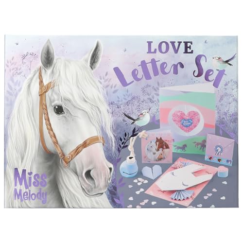 Depesche 12969 Miss Melody Love Letter Set - Handlettering Briefbox im Pferde Design, Schreibset inkl. Briefpapier, Umschläge, Sticker, Stempel UVM. von Depesche