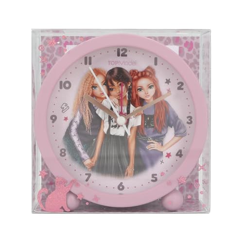 Depesche 13227 TOPModel Rebel Kitty - Wecker in Lila für Kinder, mit Model-Motiv, lautlose Uhr mit Licht-Funktion, inklusive Batterie von Depesche