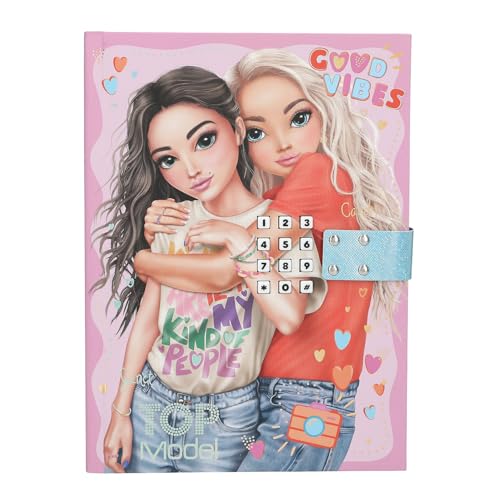 Depesche 13231 TOPModel - Tagebuch mit Zahlen-Code und Sound, Buch in Pink und Blau, mit Model Motiv und 80 linierten und bunt illustrierten Seiten von Depesche
