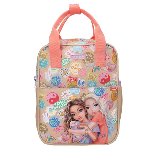Depesche 13291 TOPModel Girl Power - Rucksack in Beige, mit Model Motiv und bunten Batches, Tasche mit verstellbaren Trägern Depesche 13291 TOPModel Girl Power - Rucksack in Beige, mit Model Motiv und bunten Batches, Tasche mit verstellbaren Trägern von Depesche