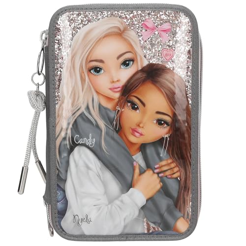 Depesche 13315 TOPModel My BFF - Gefüllte 3-Fach Federtasche in Grau und Rosa, mit Model Motiv und Glitzer, Federmappe mit Buntstiften, Schere, Lineal UVM. Depesche 13315 TOPModel My BFF - Gefüllte 3-Fach Federtasche in Grau und Rosa, mit Model Motiv und Glitzer, Federmappe mit Buntstiften, Schere, Lineal UVM. von Depesche