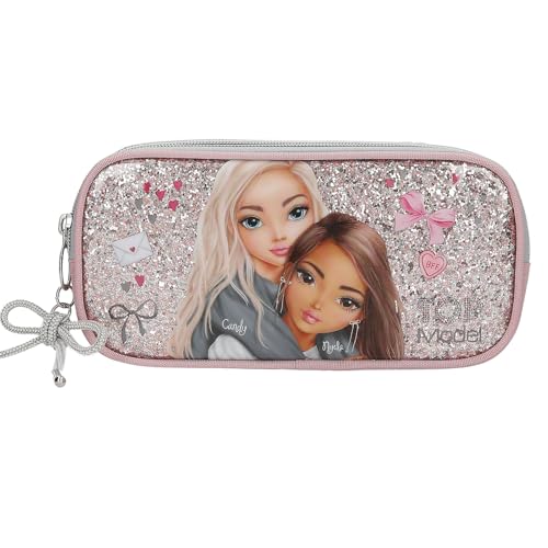 Depesche 13319 TOPModel My BFF - Schlampertasche in Rosa und Grau, mit Model Motiv und Glitzer, Federtasche mit Schleifen-Anhänger Depesche 13319 TOPModel My BFF - Schlampertasche in Rosa und Grau, mit Model Motiv und Glitzer, Federtasche mit Schleifen-Anhänger von Depesche