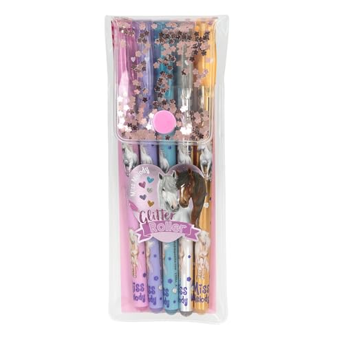 Depesche 13364 Miss Melody - Glitter Gelstifte Set im transparenten Täschchen, mit Druckknopf-Verschluss, 5 Stifte in Glitzerfarben zum Schreiben und Verzieren Depesche 13364 Miss Melody - Glitter Gelstifte Set im transparenten Täschchen, mit Druckknopf-Verschluss, 5 Stifte in Glitzerfarben zum Schreiben und Verzieren von Depesche