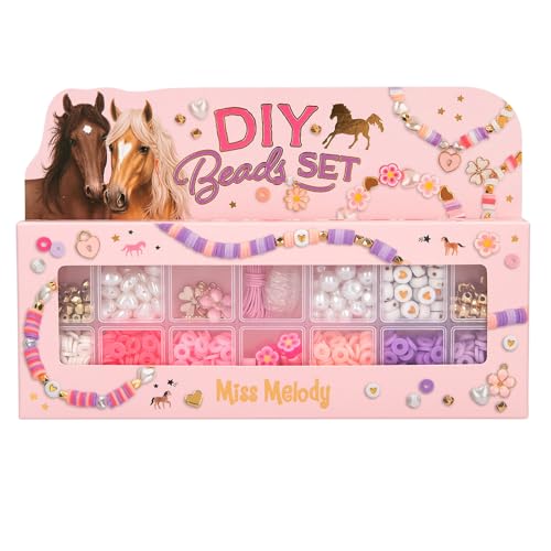 Depesche 13407 Miss Melody - DIY Perlen Set, 12 Sorten Perlen in versch. Farben und Formen, zum kreativen Gestalten von Armbändern und Ketten von Depesche