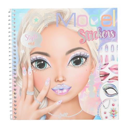 Depesche 13437 TOPModel Face Dress Me Up - Stickerbuch mit 24 Seiten vorgedruckter Model Portraits zum Selbstgestalten, inkl. 7 Stickerbogen von Depesche