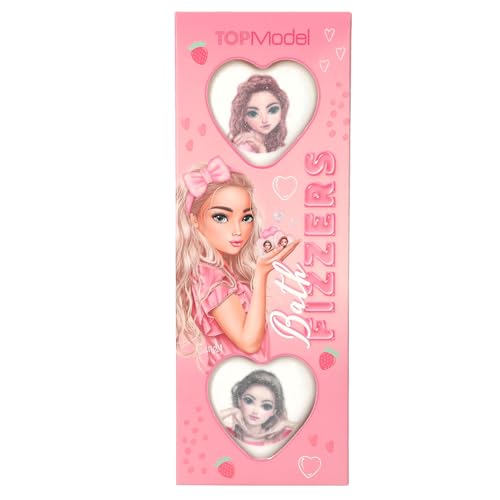 Depesche 13504 TOPModel - Badebomben Beauty and Me, 3 Badekugeln in Weiß und Pink, in Herz-Form und mit Erdbeer-Duft von Depesche