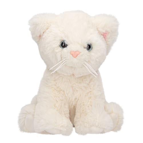 Depesche 13516 TOPModel - Kuscheltier Katze in Weiß, ca. 16 cm großes Plüschtier mit blauen Augen und rosa Nase von Depesche