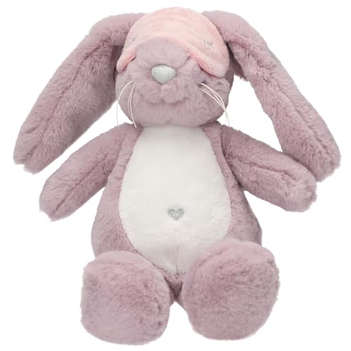 Depesche 13528 Princess Mimi - Kuscheltier Hase in Lila, mit Schlafmaske, langen Ohren und Glitzer, ca. 29 cm großes Plüschtier mit weißem Schwänzchen von Depesche