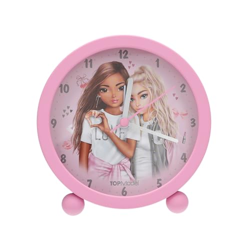 Depesche 13546 TOPModel My BFF - Wecker in Rosa für Kinder, mit Model-Motiv, lautlose Uhr mit Licht-Funktion, inklusive Batterie von Depesche