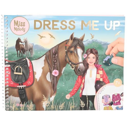 Depesche 13744 Miss Melody Dress Me Up - Großes Pferde Stickerbuch mit 24 Hintergrundseiten zum Verzieren, inkl. 7 Seiten schöner Aufkleber von Depesche