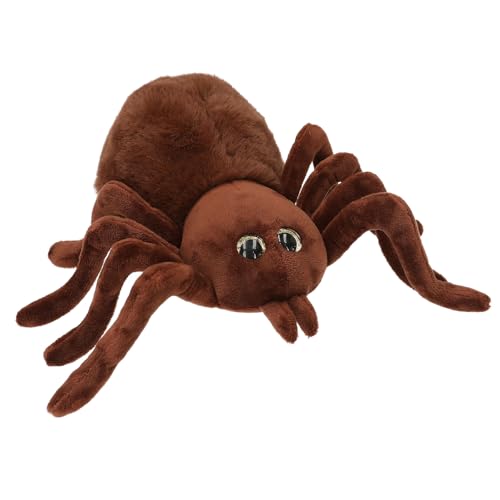 Depesche 13903 Adventure World - Kuscheltier Spinne in Hellbraun, mit Glitzer-Augen, ca. 20 cm großes Plüschtier von Depesche