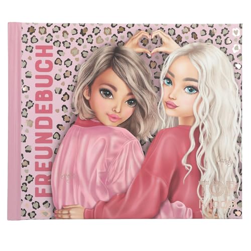 Depesche 13936 TOPModel Leoheart - Freundebuch in Rosa, mit Model Motiv und Leo-Muster, Freundschaftsbuch mit 108 Seiten zum Eintragen und Verzieren von Depesche