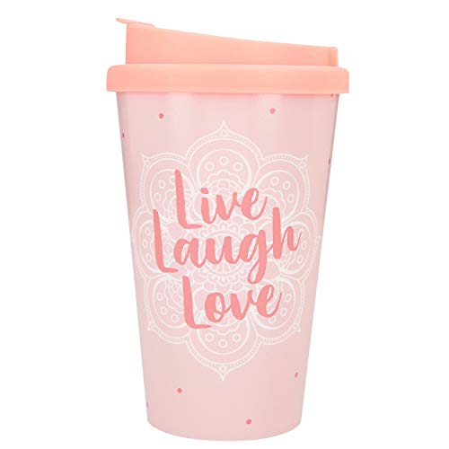 Depesche 2180.033 To-Go Becher aus Kunststoff mit Spruch, 350 ml, wiederverwendbar, Live Laugh Love Depesche 2180.033 To-Go Becher aus Kunststoff mit Spruch, 350 ml, wiederverwendbar, Live Laugh Love von Depesche