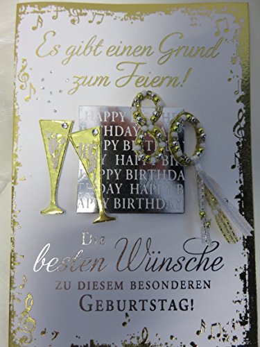 Depesche 3003.011 Glückwunsch-Karte zum 80. Geburtstag, elegante Geburtstagskarte mit passendem Spruch, ohne Innentext, inkl. Umschlag, 17,5 x 12,5 cm Depesche 3003.011 Glückwunsch-Karte zum 80. Geburtstag, elegante Geburtstagskarte mit passendem Spruch, ohne Innentext, inkl. Umschlag, 17,5 x 12,5 cm von Depesche