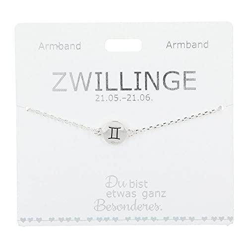 Depesche 4715-042 Armband für Damen u. Kinder mit dem Sternzeichen-Symbol Zwillinge von Depesche