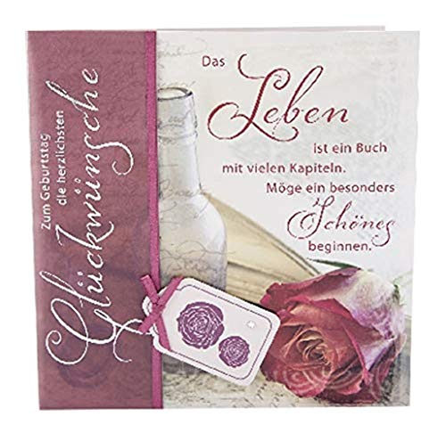 Depesche 4907.022 Emotions Glückwunsch-Karte zum Geburtstag, elegante Geburtstagskarte mit passendem Spruch und Innentext, inkl. Umschlag, 17 x 16,5 cm von Depesche