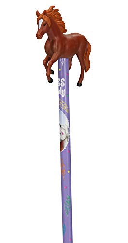 Depesche 6866 Miss Melody - Bleistift mit 3D Topper, Stift (HB) mit Pferde-Figur am Stiftende, 4-fach sortiert von Depesche