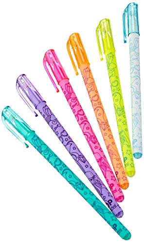 Depesche 7938 TOPModel - Neon-Gelstifte, Set mit 6 Stiften in Blau, Lila, Pink, Gelb, Orange und Weiß, zum Schreiben auch auf dunklem Papier von Depesche