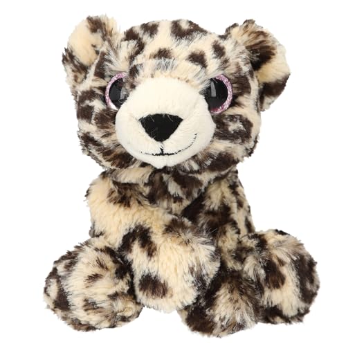 Depesche SNUKIS Plüsch Leopard 25 cm -beige-braune Plüsch-Leopard mit großen Glitzer-Augen von Depesche