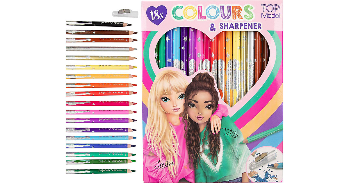 TOPModel Buntstifte, 18 Farben, inkl. Anspitzer mehrfarbig von Depesche