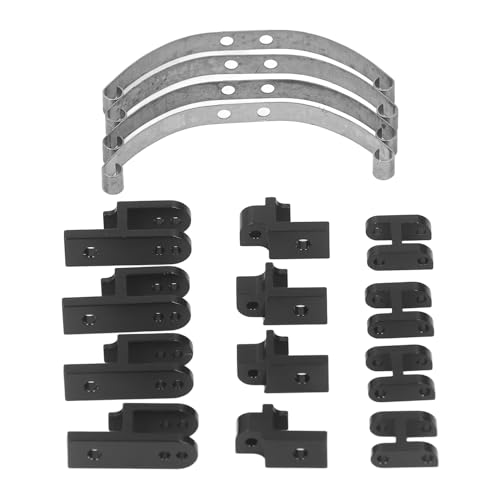Blattfedern Set, Aluminium Legierung Blattfeder Aufhängung Bar Wasserdicht RC Blattfeder Kit Langlebige Blattfeder Aufhängung Set Fit Für WPL B4 24 1/16 RC Auto (Black) von Depisuta