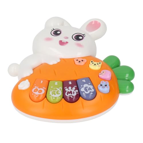 Depisuta Baby Klavierspielzeug, Tier -Cartoon Klavier Keyboard Musical Kleinkindspielzeug mit Leuchtenden Funktionen für Frühes Lernen Spaß (ORANGE) von Depisuta