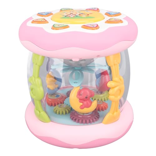 Depisuta Babyspielzeug 6 bis 12 Monate, Musikalischer Projektor Rotierendes Licht Spielzeug Multifunktionales Puzzle-Spielzeug für die Früherziehung Handtrommel-Spielzeug für Säuglinge von Depisuta